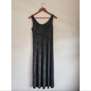 Black Market y2k/90s black rose maxi dress